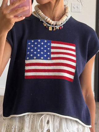 Flagstaff Knit Sweater Top | Navy