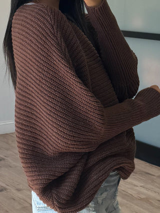 Harmony Ribbed Knit Sweater | Chocolate