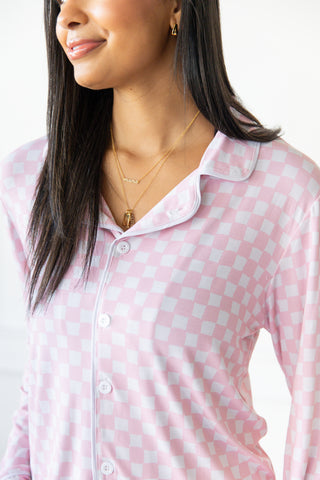 Checkered Pajama Set | Pale Pink | +Plus Available