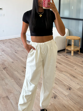 Cotton Parachute Pants | Ivory | FINAL SALE