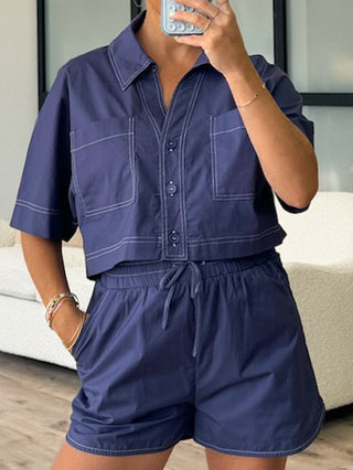 Camden Boxy Top | Navy