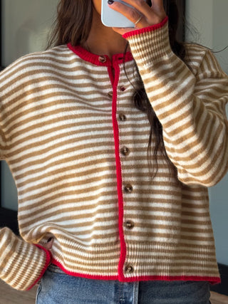 Pippa Button Cardigan | Cherry Stone | +Plus Available
