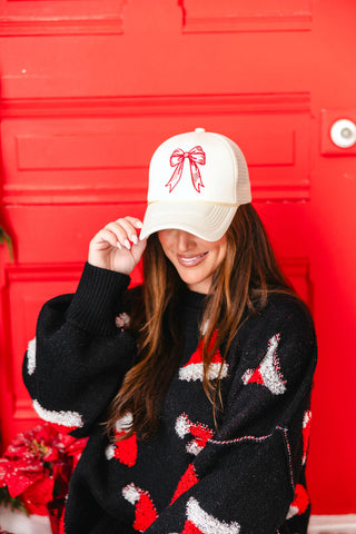 Red Bow Trucker Hat