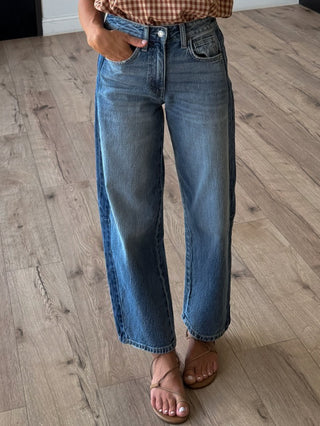 Pistol Two-Tone Cropped Barrel Jeans