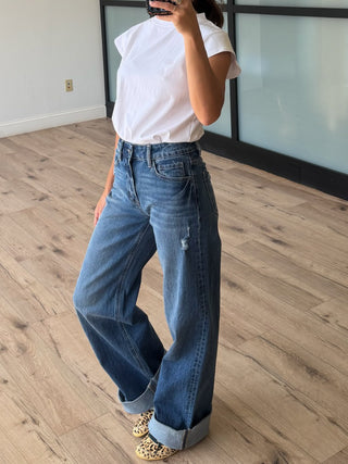 Locke Wide-Leg Cuff Jeans