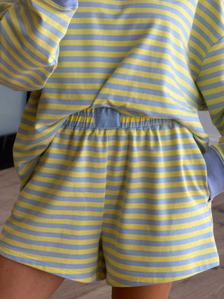 Leisure Stripe Lounge Shorts | Citrus Sky