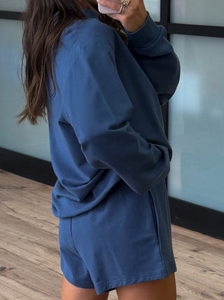 Vex Mock Neck Sweatshirt | Navy