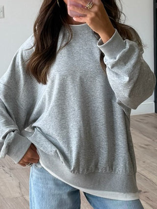 Take Two Layered Pullover | Grey | +Plus Available