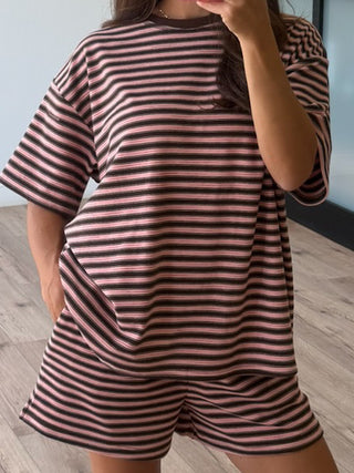 Cozy Era Oversized Knit Tee | Chocolate Blush