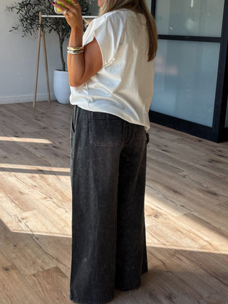 Gramercy Wide Leg Pants | Washed Black