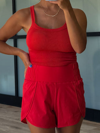 Vital Ribbed Crop Cami | Cherry