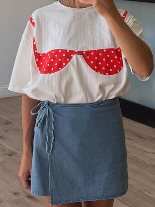 Chasing Rays Cotton Tee | Cherry Cream