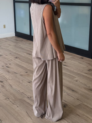 La Jolla Two Piece Pant Set | Mocha