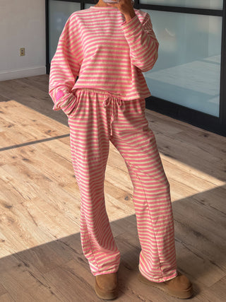 Leisure Lounge Long Sleeve Top | Bubblegum