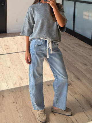 Andie Drawstring Barrel Jeans | +Plus Available