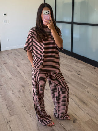 Cozy Era Brush Knit Pants | Chocolate Blush