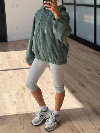 Everywhere Fleece Half-Zip Hoodie | Pine