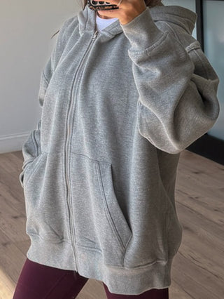Stole Your Boyfriend's Zip-Up Hoodie | Grey