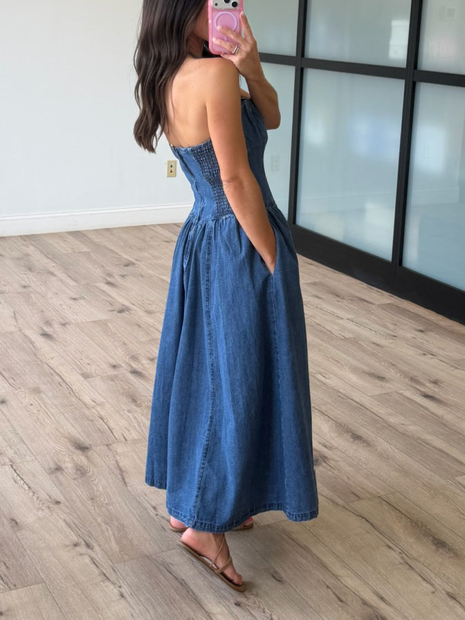 Cassidy Denim Midi Dress S