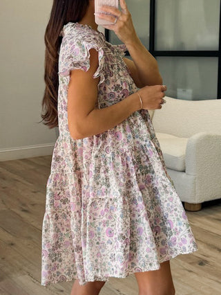 Tinsley Flutter Dress | Lavender Pink Floral