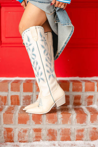 Bronco Western Boots | Ivory