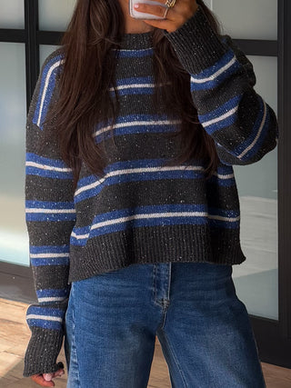 Copenhagen Stripe Sweater | Charcoal