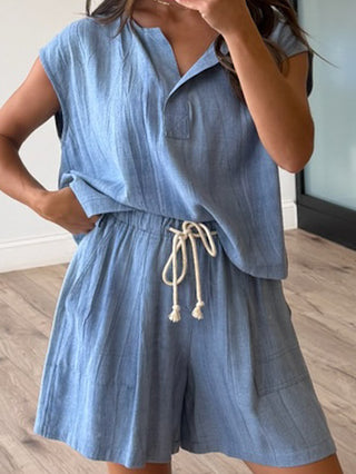 Idyll Chambray Drawstring Shorts