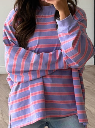Kayda Stripe Long Sleeve | Lilac Kiss