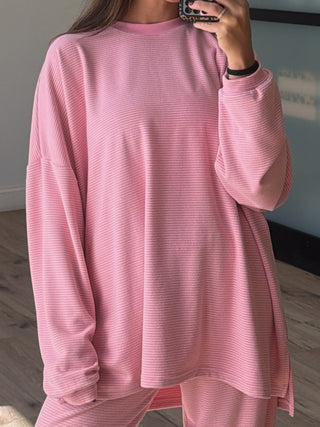 Just In Case Brush Knit Pullover | Ballet Pink