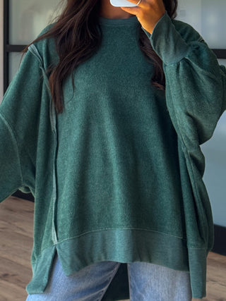 Out + About Brushed Knit Pullover | Pine