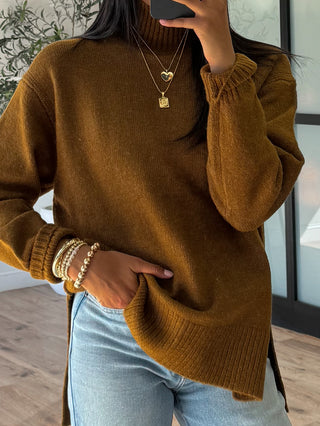 Bailey Turtleneck Sweater | Hazelnut