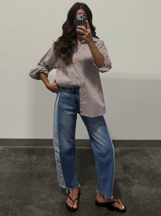 Jessey Stripe Button-Down | Mocha Mist