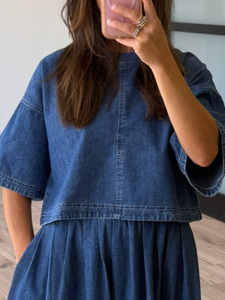 Full Fade Denim Top