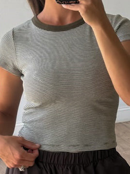 Lakeside Stripe Tee | Olive
