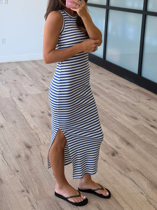 Panama Ribbed Tank Dress | Royal Blue