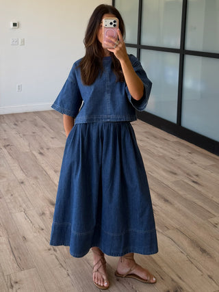 Full Fade Denim Top