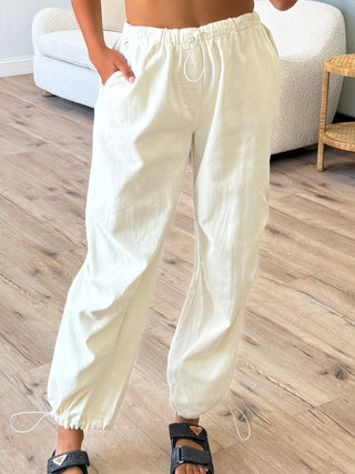 Cotton Parachute Pants | Ivory | FINAL SALE