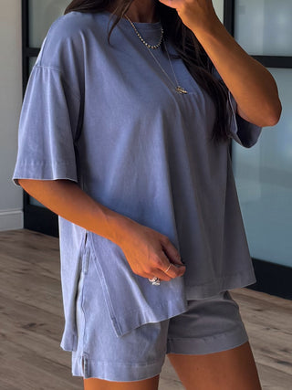 Roam Tee + Shorts Set | Misty Blue | RESTOCK