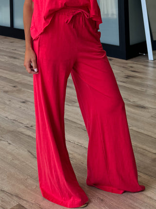 Cotton Slub Lounge Pants | Cherry