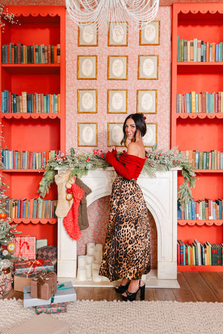 Snow Leopard Pleated Skirt