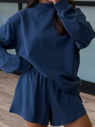 Vex Mock Neck Sweatshirt | Navy