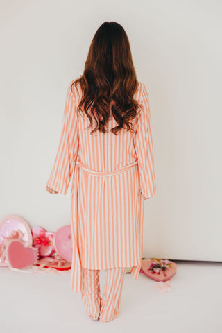 Women's Candy Stripe Robe | Pink | +Plus Available