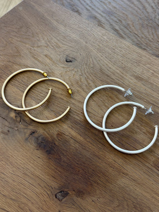 Open Hoop Earrings | 2 Colors Available