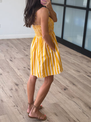 Candyline Smocked Dress | Butterscotch