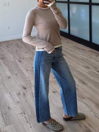 Think Twice Layered Knit Top | Mocha