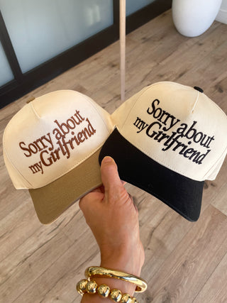 'Sorry About My Girlfriend' Canvas Cap | 2 Colors Available