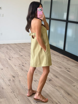 Alejandra Strapless Shift Dress | Sage