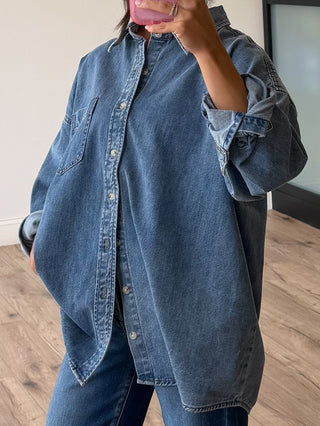 Old Soul Denim Shacket | Medium Wash | +Plus Available | RESTOCK