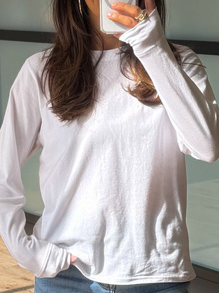 Stonewash Long Sleeve | White