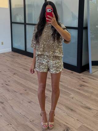 All The Shine Sequin Top